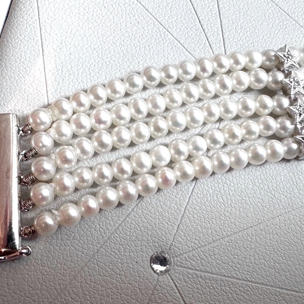 ✨💎 HOST PICK✨18K White Gold Mark Lash Diamond & Pearl Cuff Bracelet ✨ - Picture 14 of 16